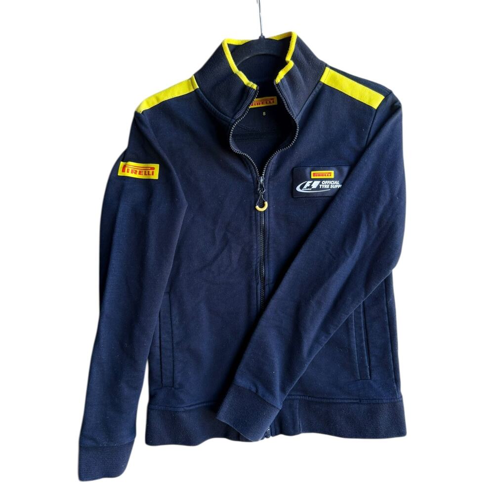 Pirelli Jacket Mens Size SMALL Black / Yellow Racing Tires F1 Full Zip Coat